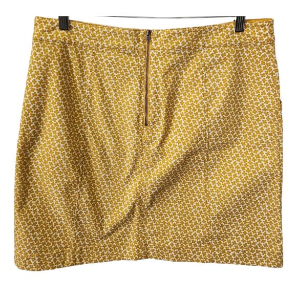 Boden Flower Stretch Mini Pocketed Skirt Mustard Yellow Size 10 NWOT - Picture 2 of 5